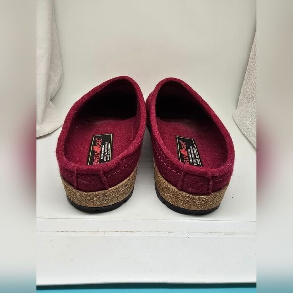 VGUC Haflinger 100% Wool Women's Burgundy Clogs 8 - 8 1/2"  39 Hard To Find - Picture 8 of 10